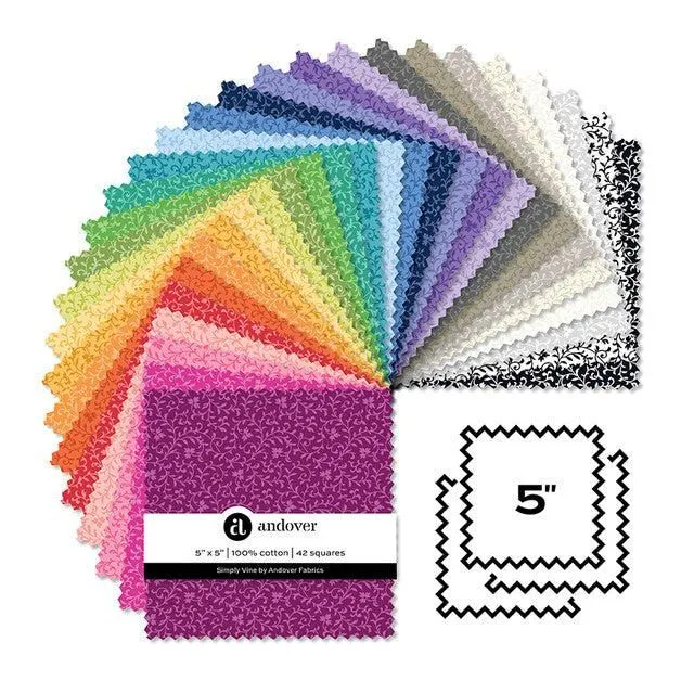 Simply Vine 5" Square Charm Pack 5-SIMVI-42 Andover