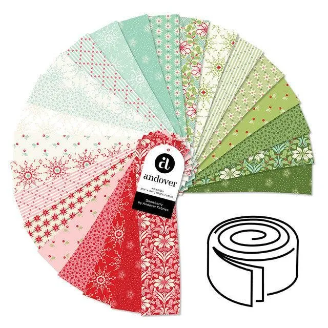 Snowberry 2.5" Strip Roll Jelly Roll 2S-SNOWB-40 Andover