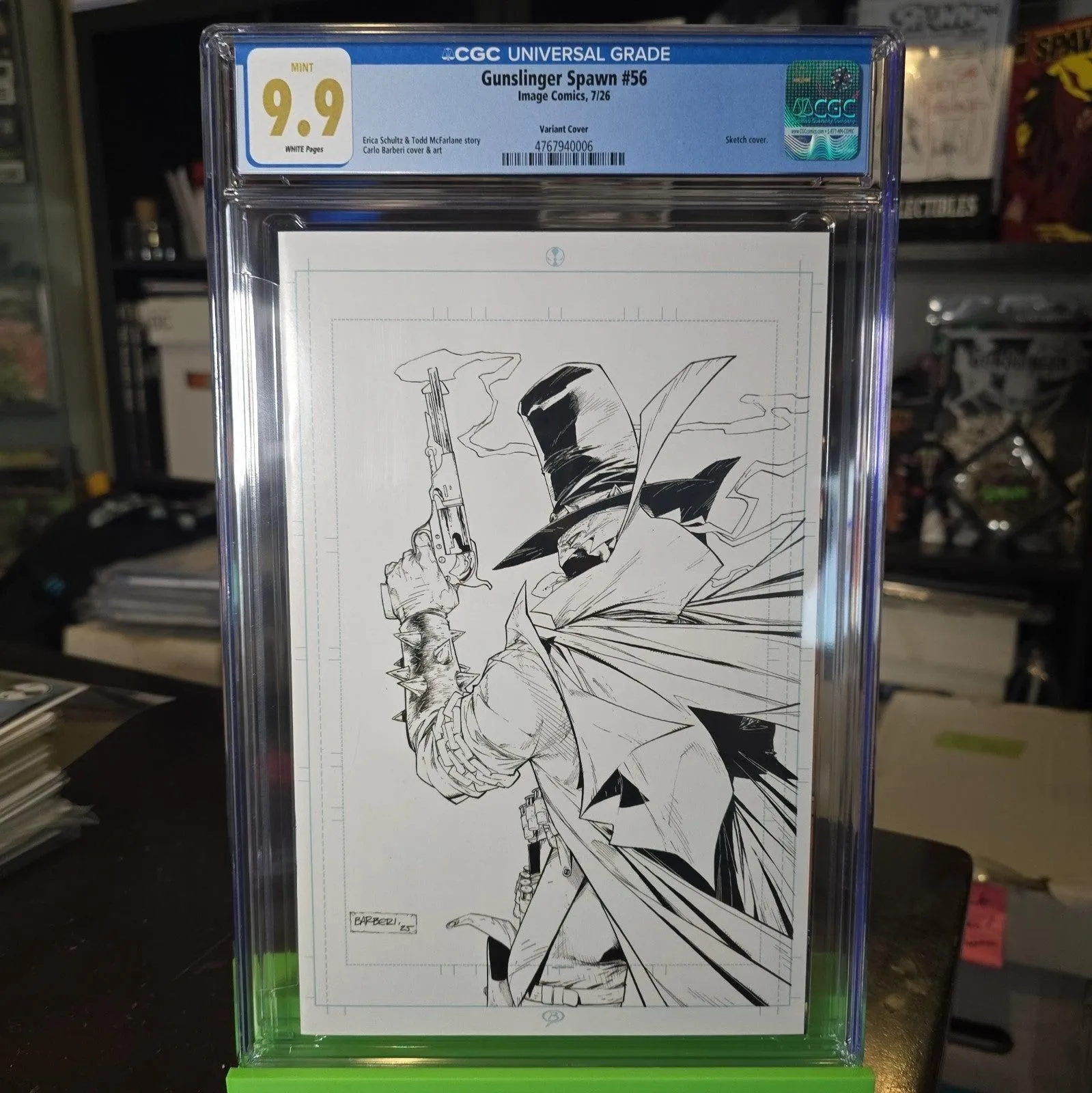 GUNSLINGER SPAWN #56 CGC 9.9 SKETCH!