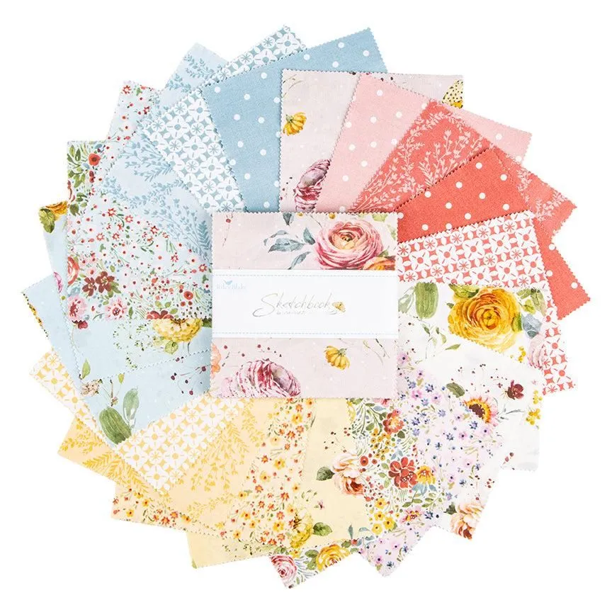 Sketchbook 5" Stacker Charm Pack Lisa Audit Riley Blake 5-17520-42