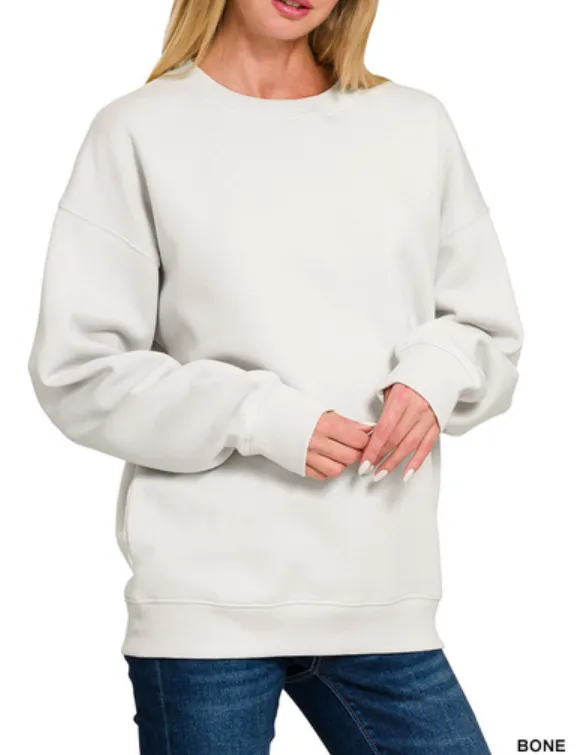Fleece round neck sweatshirts