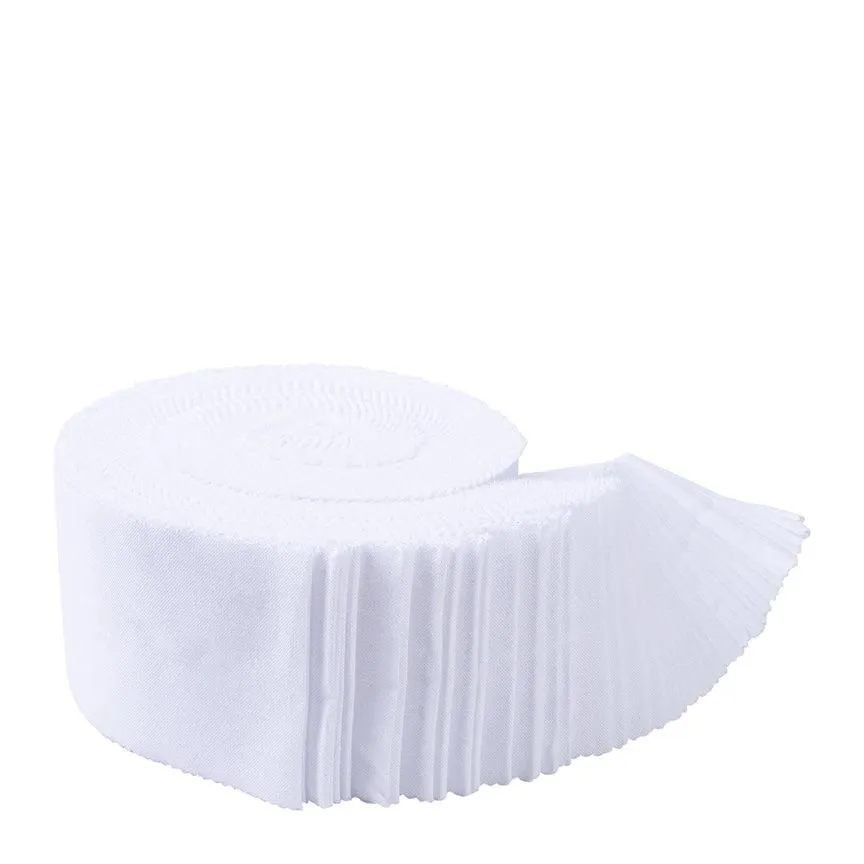 Confetti Cotton Bright White 2.5" Rolie Polie Jelly Roll RP-120-BWHITE-40 Riley Blake