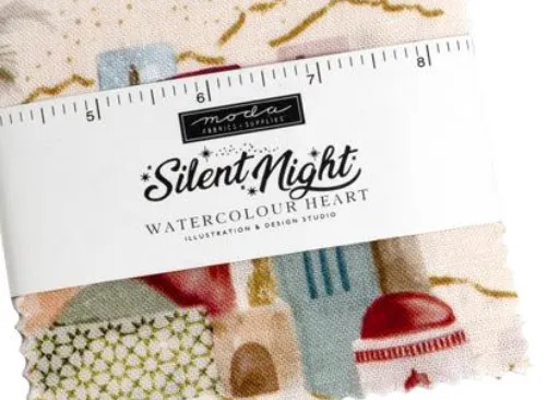 Silent Night 2.5" Mini Charm 40050MC Watercolour Heart Moda