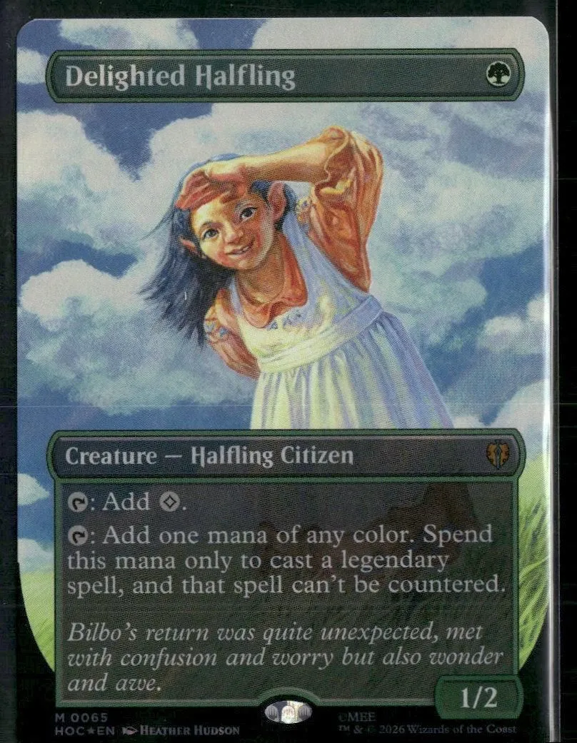 The Hobbit: Eternal-Legal Delighted Halfling (Borderless) (Surge Foil) #65