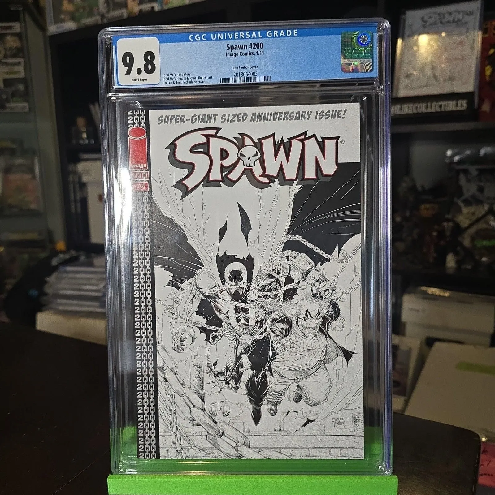 Image Comics Spawn #200 CGC 9.8 Lee Sketch Cover 2011 Todd McFarlane Jim Lee