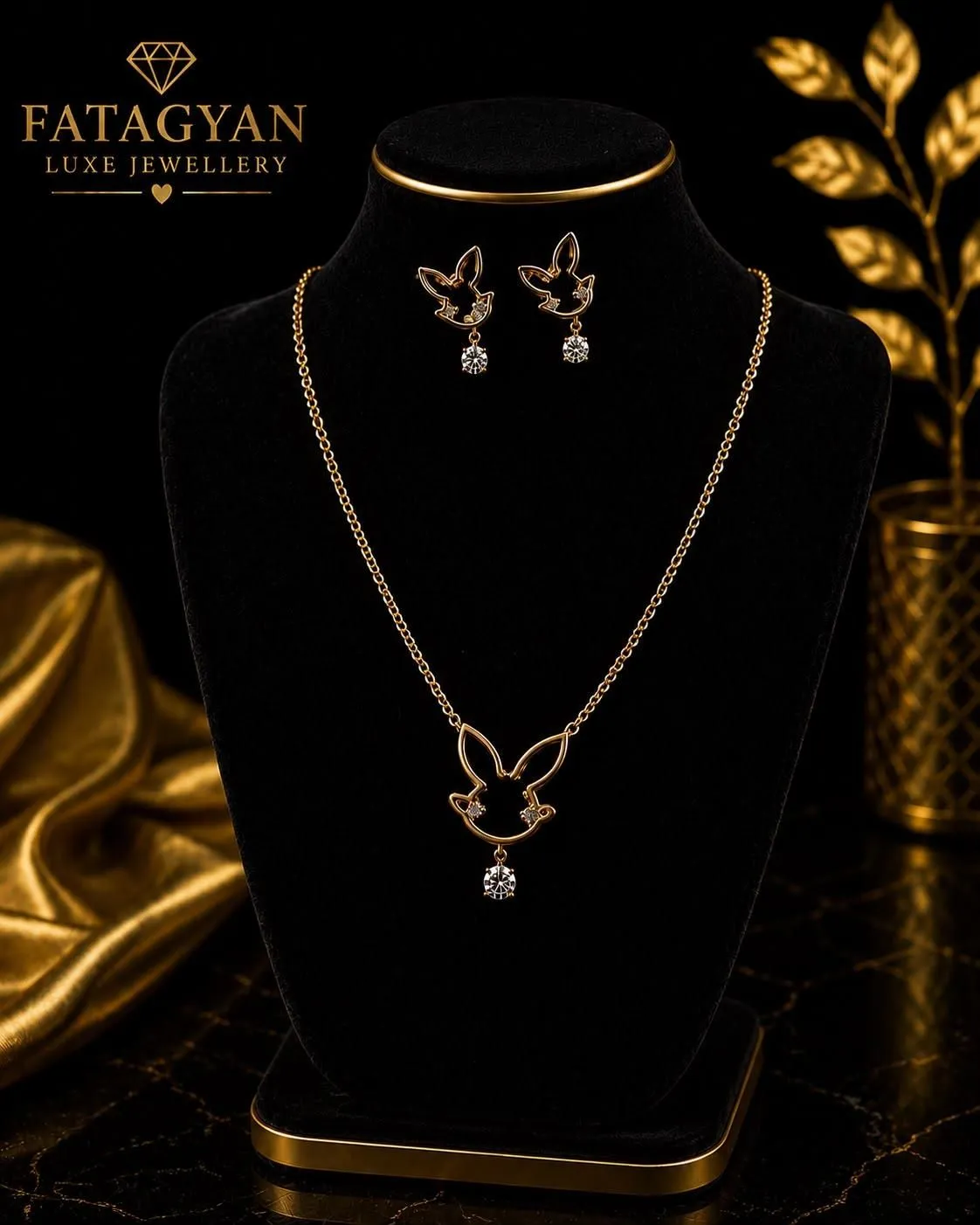 18K Gold-Plated Necklace and Earrings Set S01