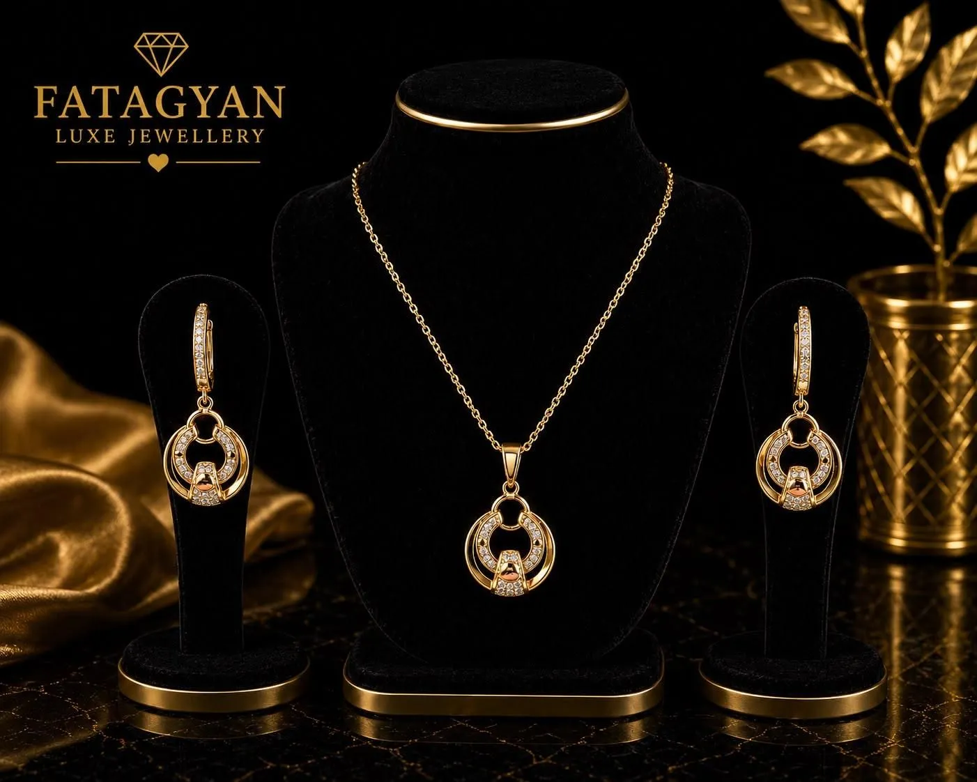 18K Gold-Plated Necklace and Earrings Set S05