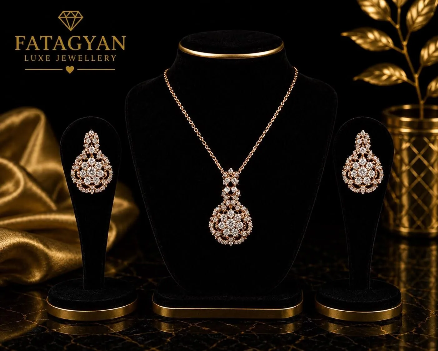 18K Gold-Plated Necklace and Earrings Set S07