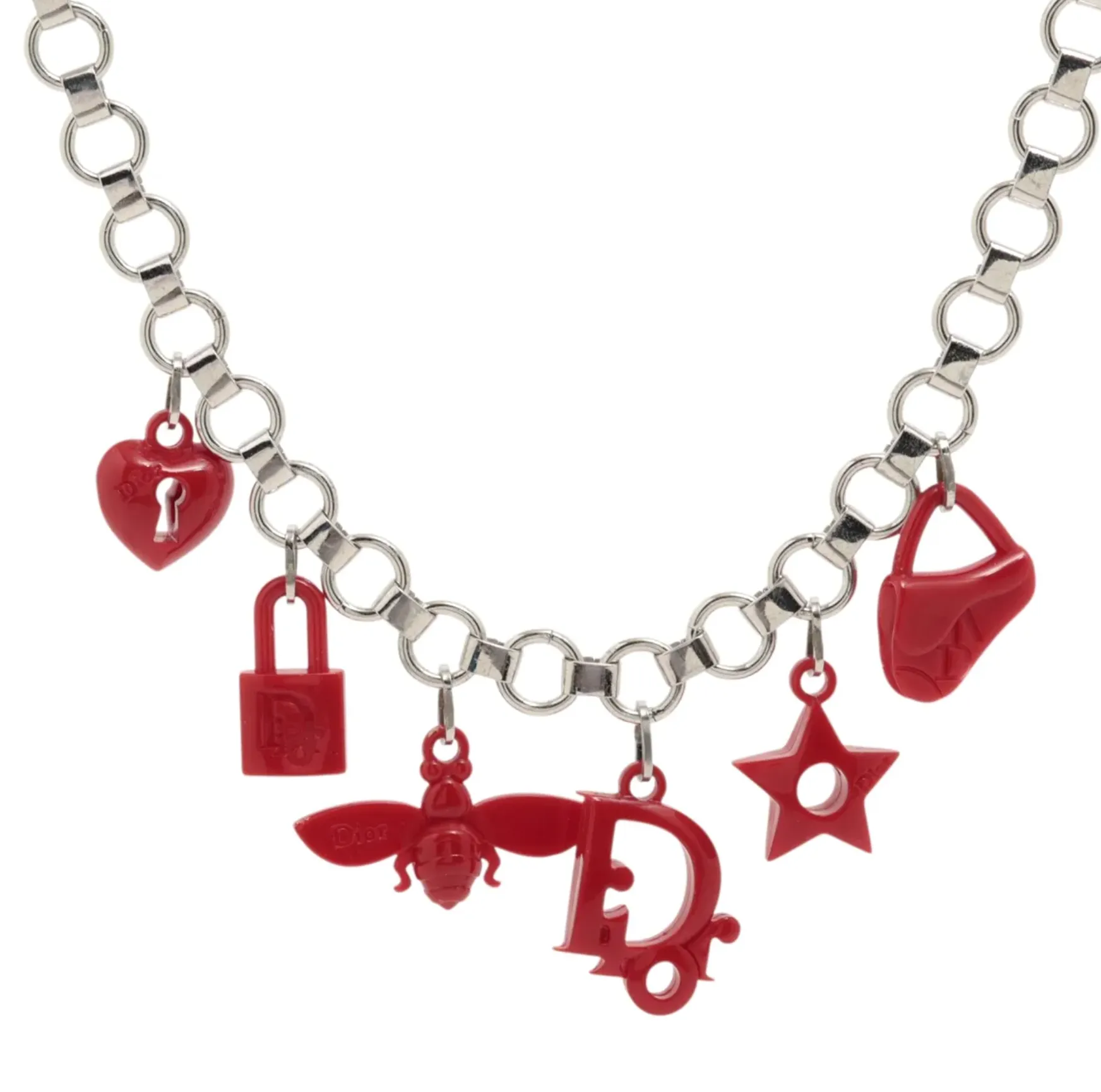 Vintage Christian Dior Galliano Era Icon Charm Necklace 0820-6983