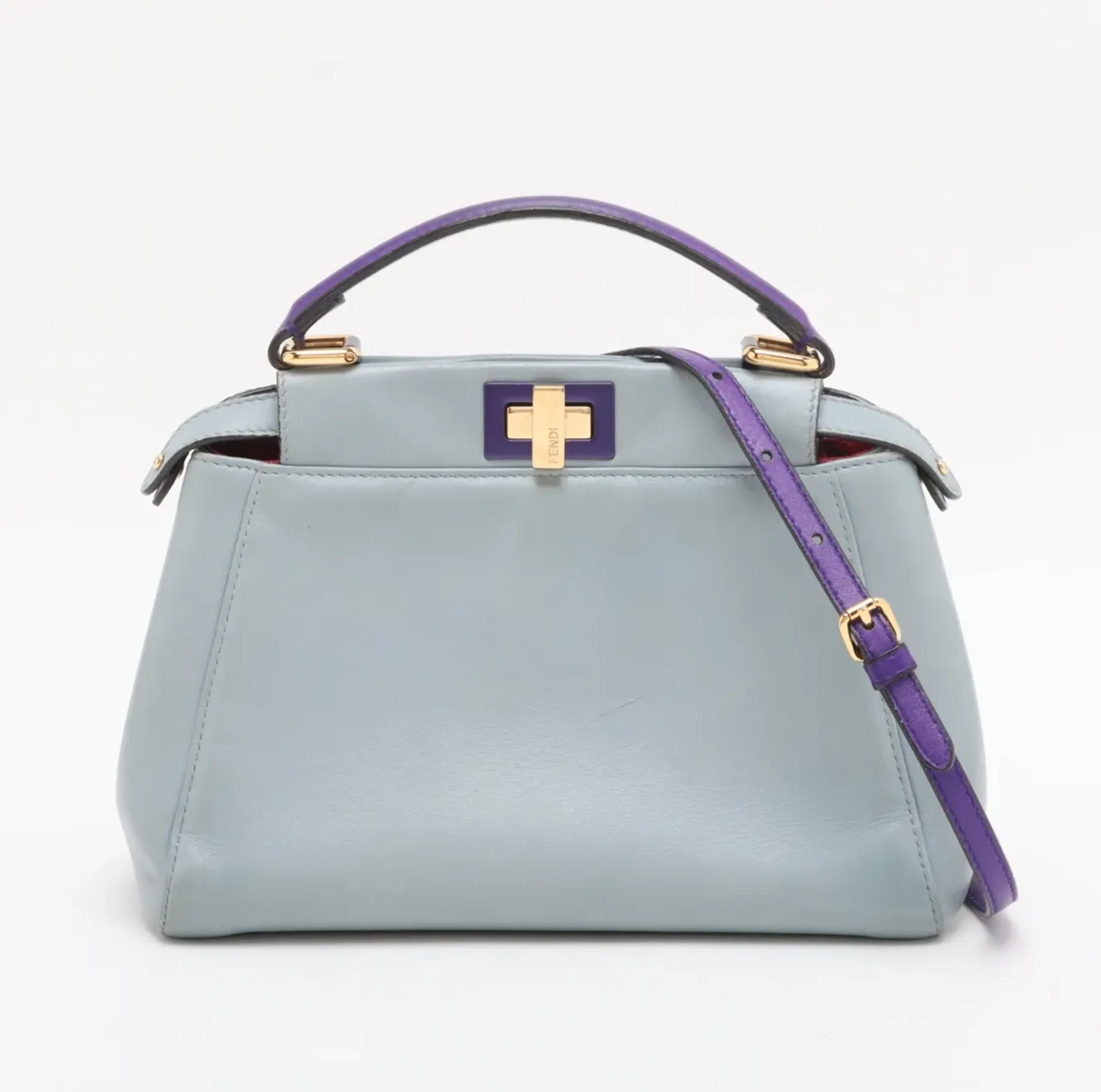 Fendi Mini Peek-a-Boo Blue + Purple Two- Way Handbag