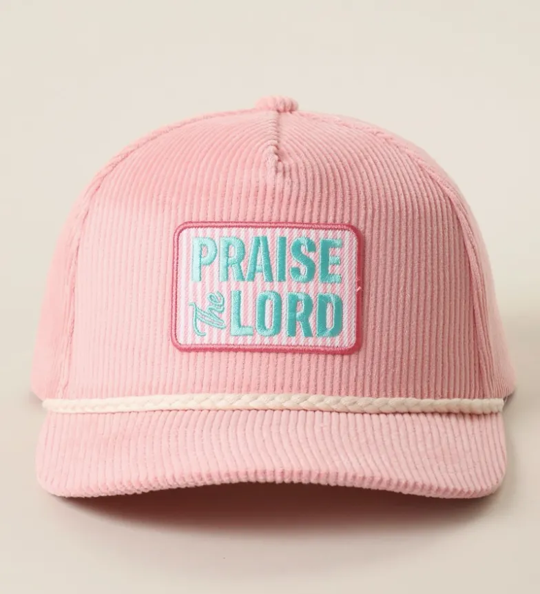 Praise The Lord Embroidered Patch Corduroy Trucker Hat