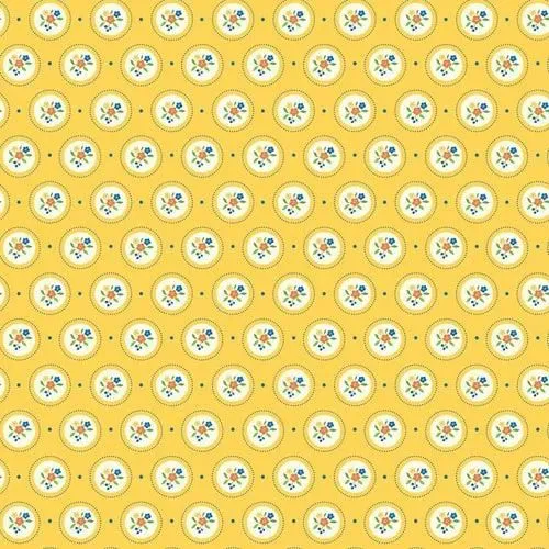 Summers in Town, Yellow Floral Medallion by Riley Blake