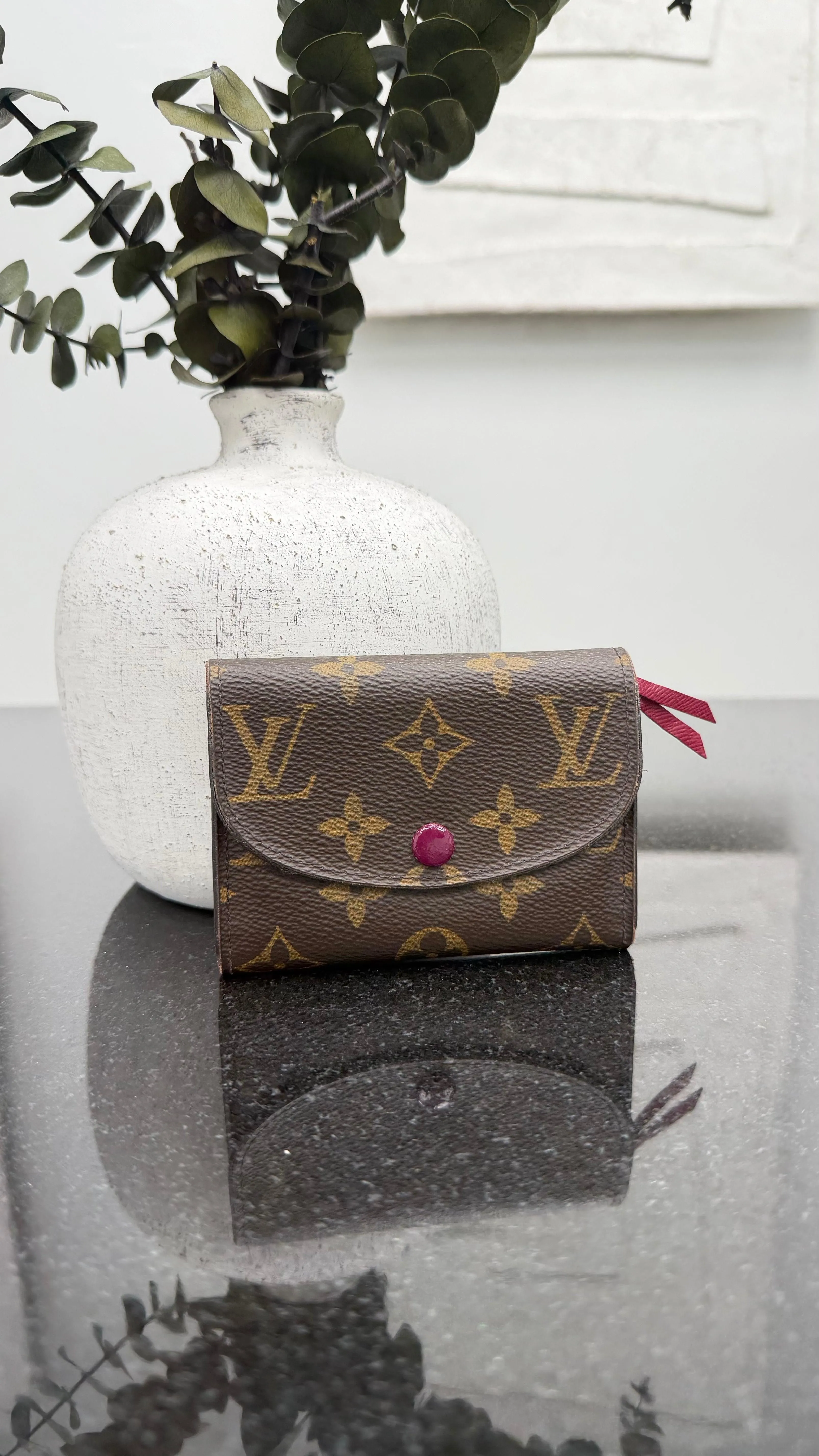 Louis Vuitton Monogram & Fuchsia Rosalie Compact Wallet