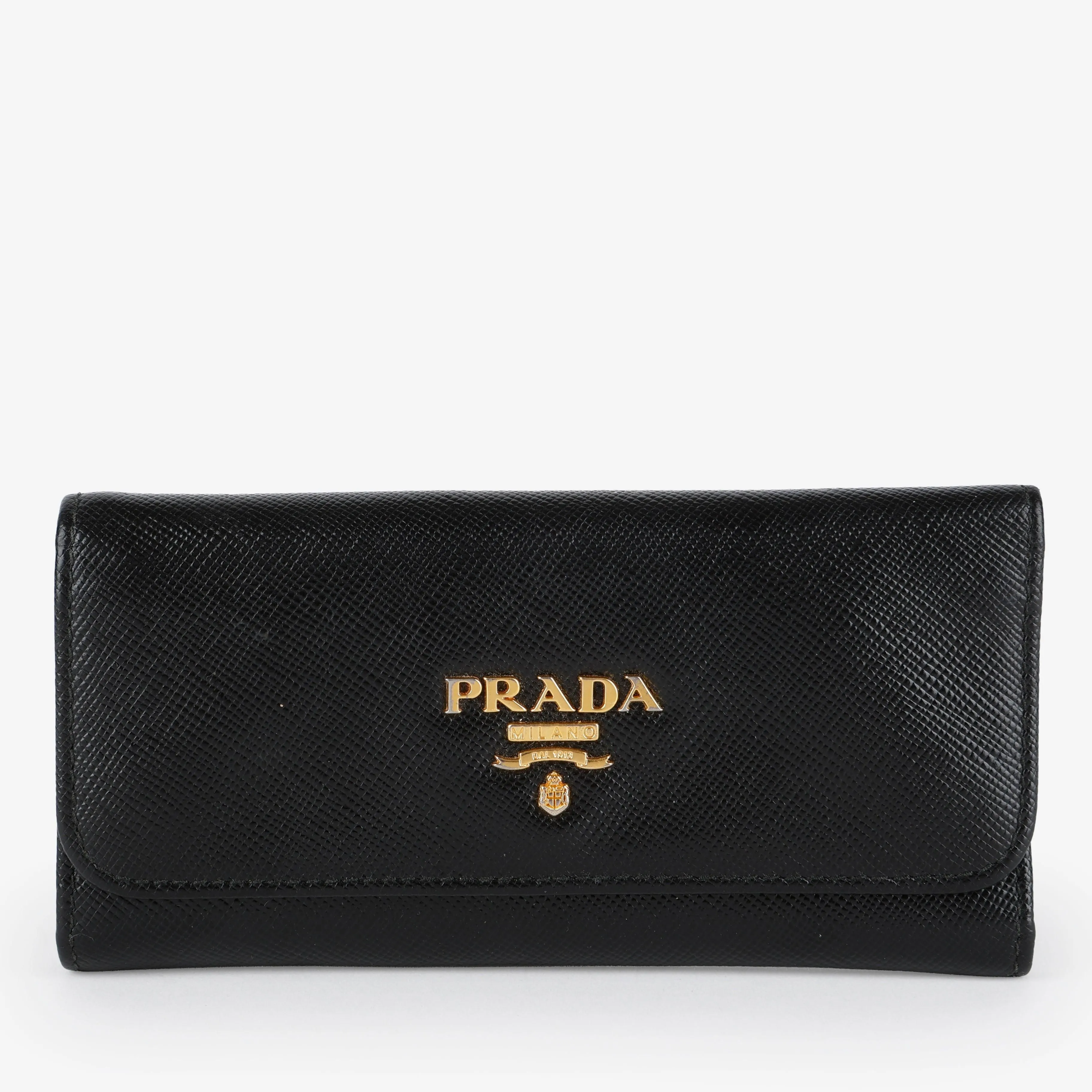 Long 6 Key Case, Black Saffiano