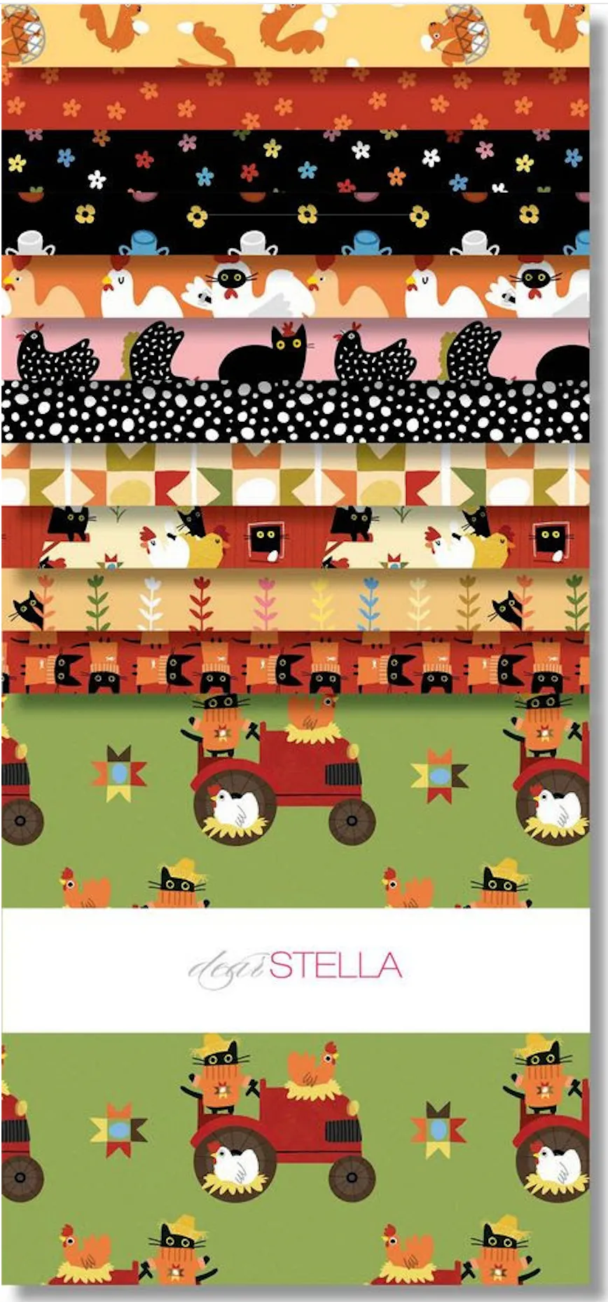 Leezaworks Bok Bok Meow 10" Squares Layer Cake Dear Stella