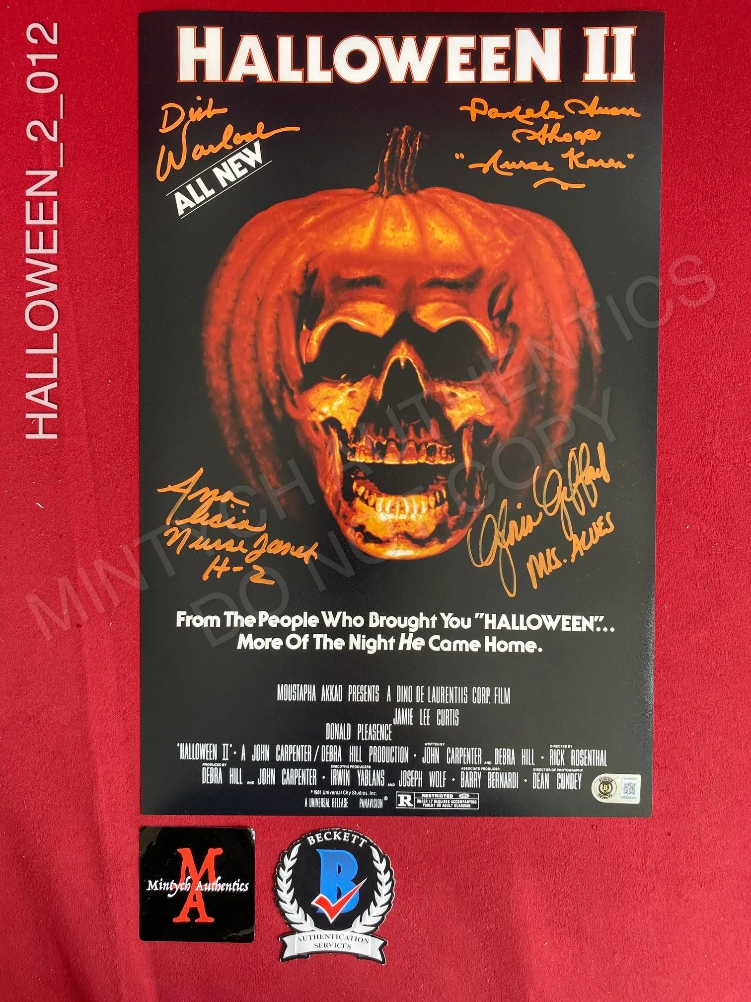 HALLOWEEN_2_012 - 11x17 Halloween 2 Photo Autographed By Dick Warlock, Gloria Gifford, Ana Alicia & Pamela Susan Shoop
