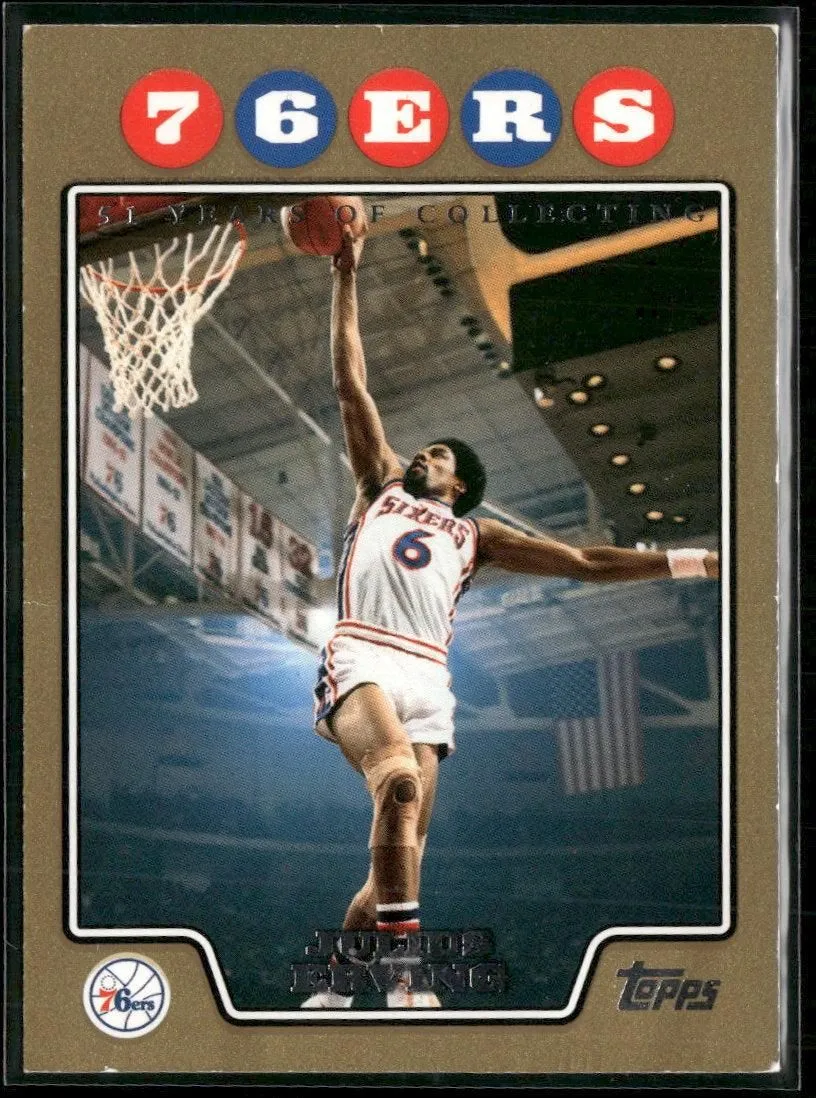 2008-09 Topps Gold Border Julius Erving #/2008 #194