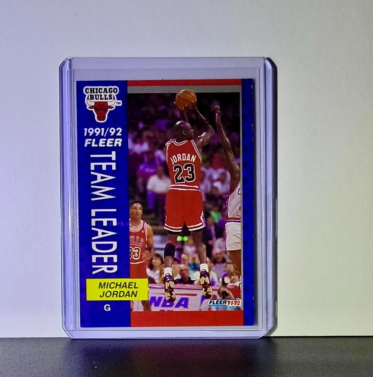 Michael Jordan 1991-92 Fleer Team Leader #375 Basketball Card Chicago Bulls