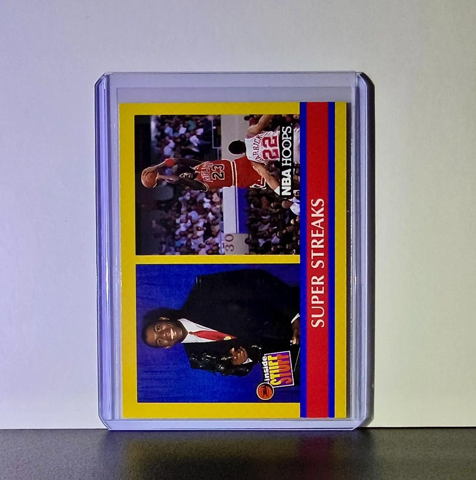 Michael Jordan Magic Johnson 1990-91 NBA Hoops Super Streaks #385 Card Bulls