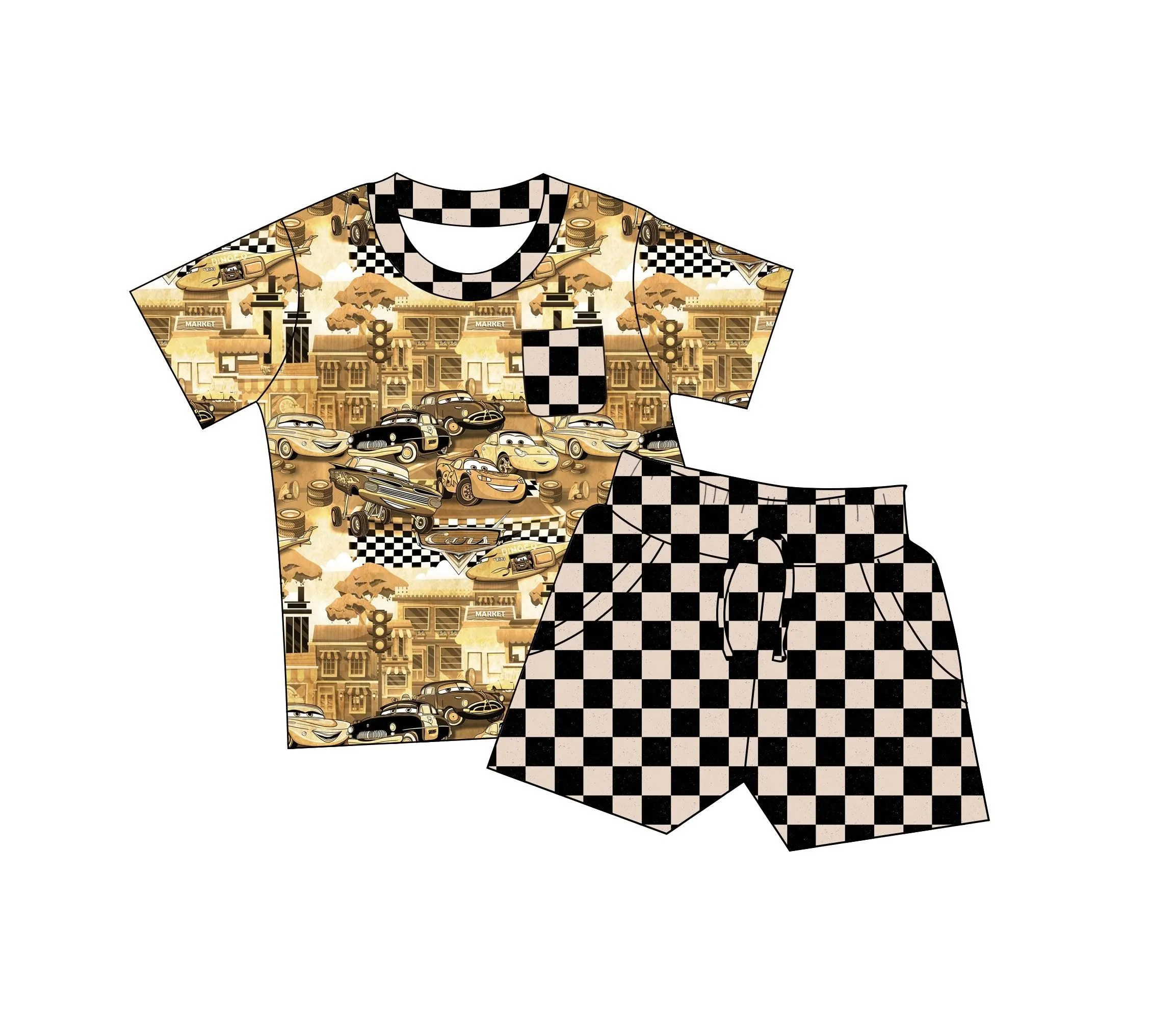 Old Route Pocket Tee and Shorts Daywear Set