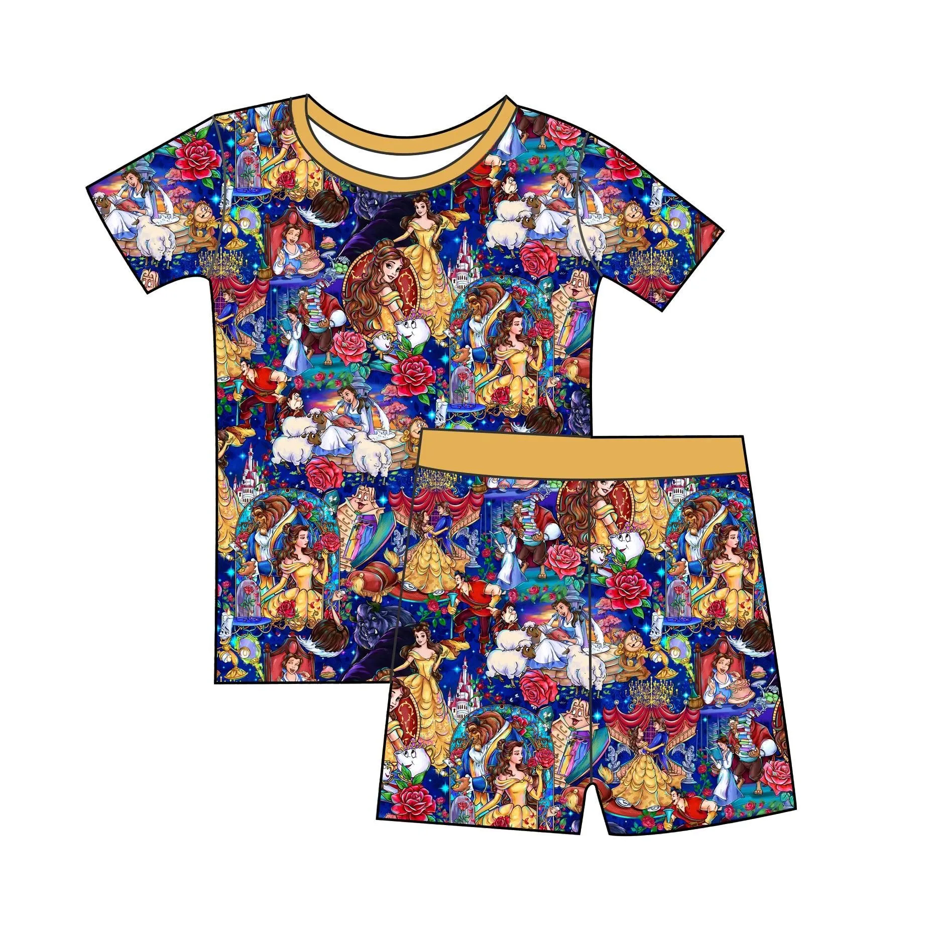Tale As Old As Time Short Sleeve and Shorts 2 Piece Set