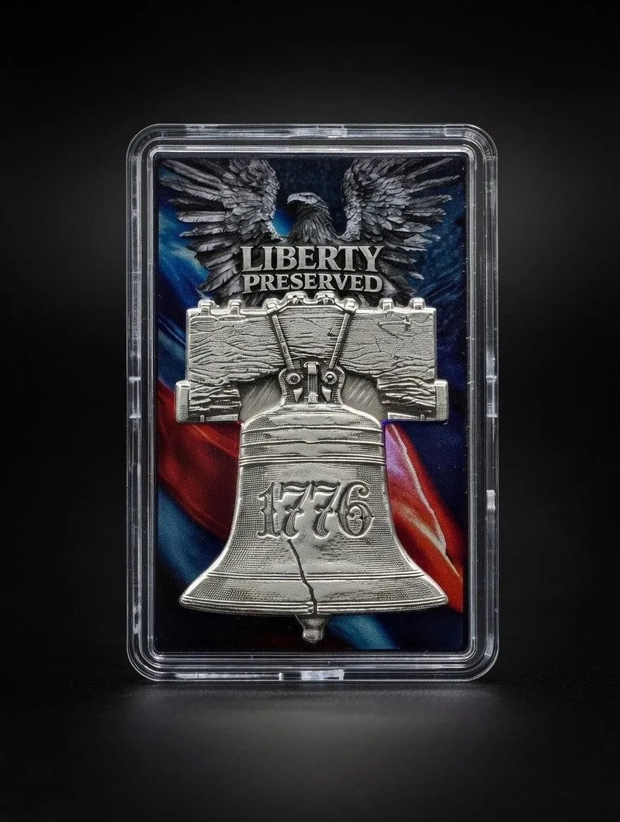 In Stock! 1776 Liberty Bell Shaped 1/2 oz Silver Medal