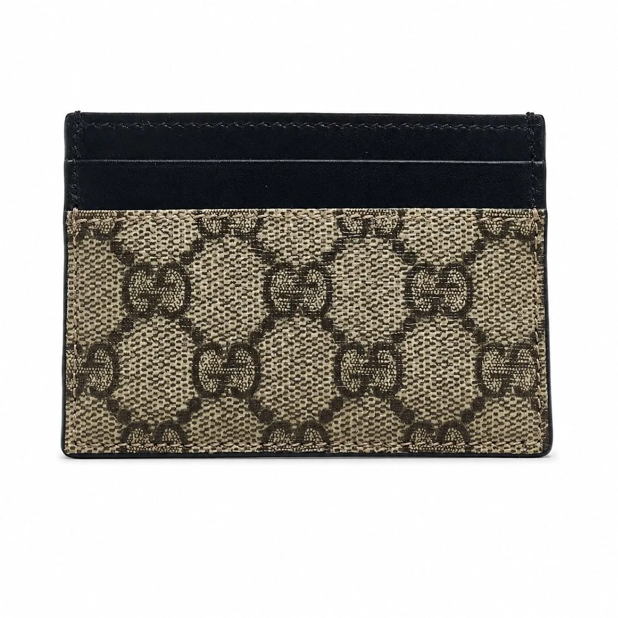 1306926 Gucci GG Supreme Card Case Black