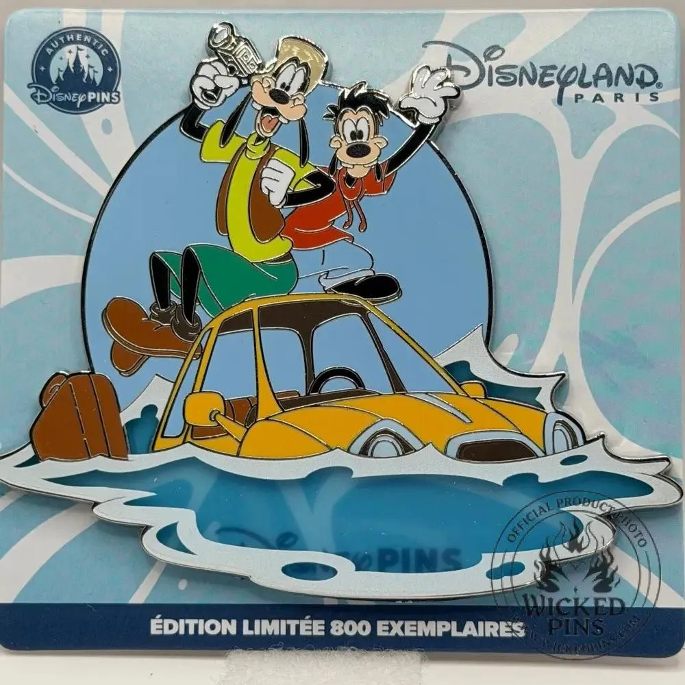 Disneyland Paris DLP A Goofy Movie Car LE 800 Pin Goofy & Max Sinking Car Waves