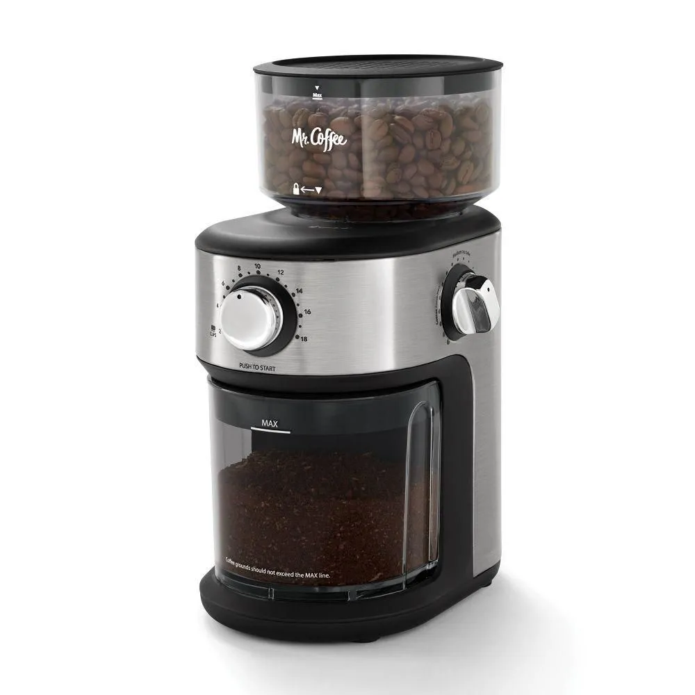 New without box - Mr. Coffee Café Grind 18-Cup Automatic Burr Mill Grinder - Stainless Steel