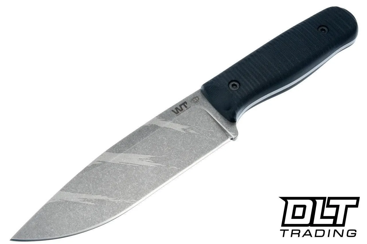 WTG Voyageur Gen 2 - K329 Tiger Stripe Blade - Black G-10 Textured Grip - Black Kydex