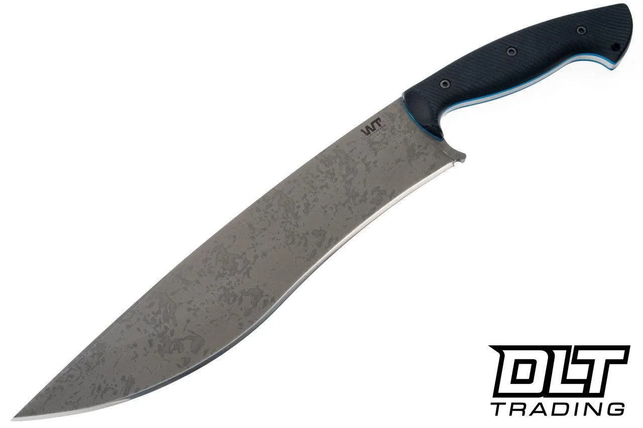 Work Tuff Gear Mad Dog - Hand Rub Apocalypse K329 Blade - Black Textured G-10 - Blue Liners - Black Kydex