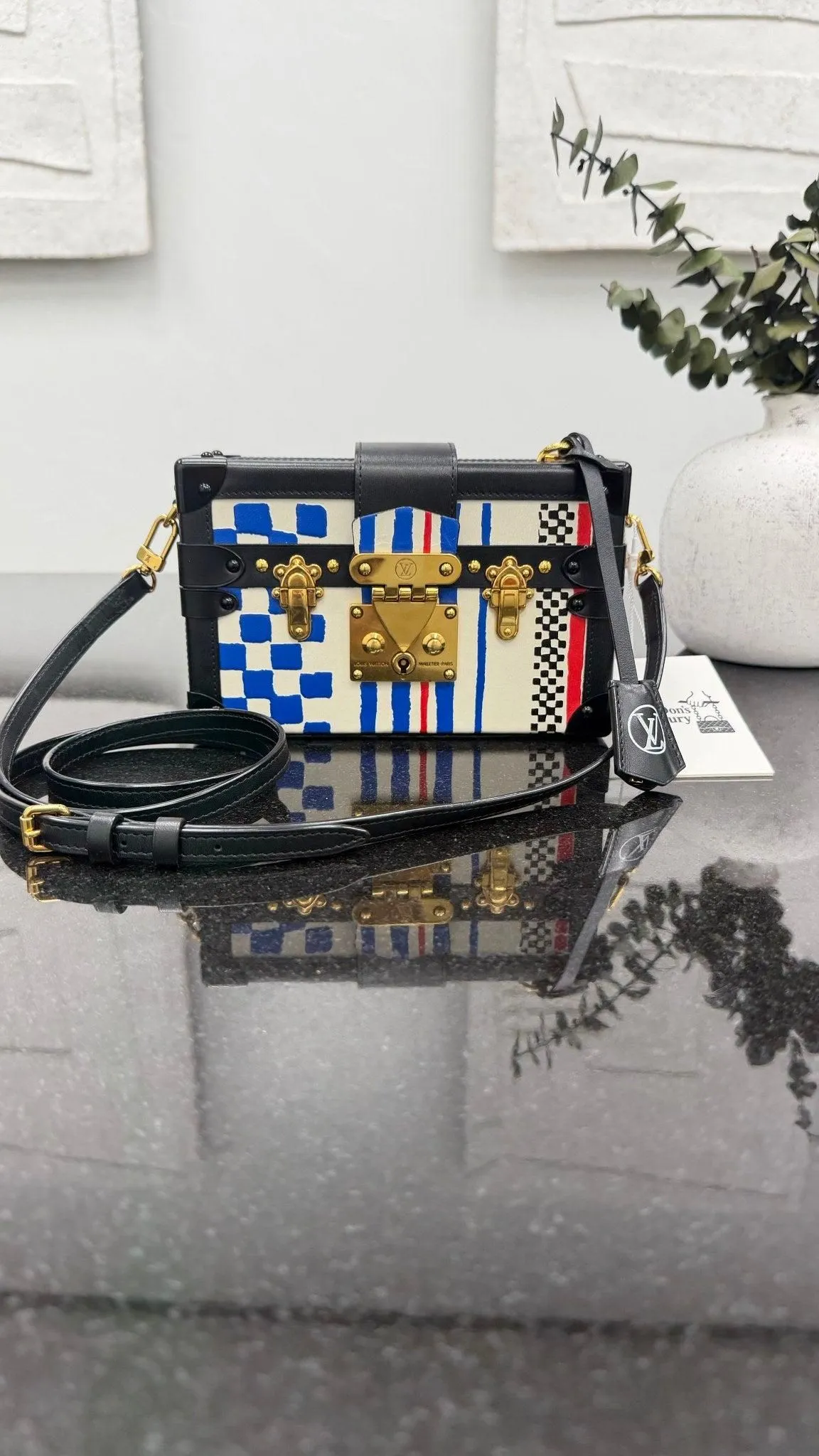 Louis Vuitton Limited Edition Grand Prix Printed Petite Malle Crossbody