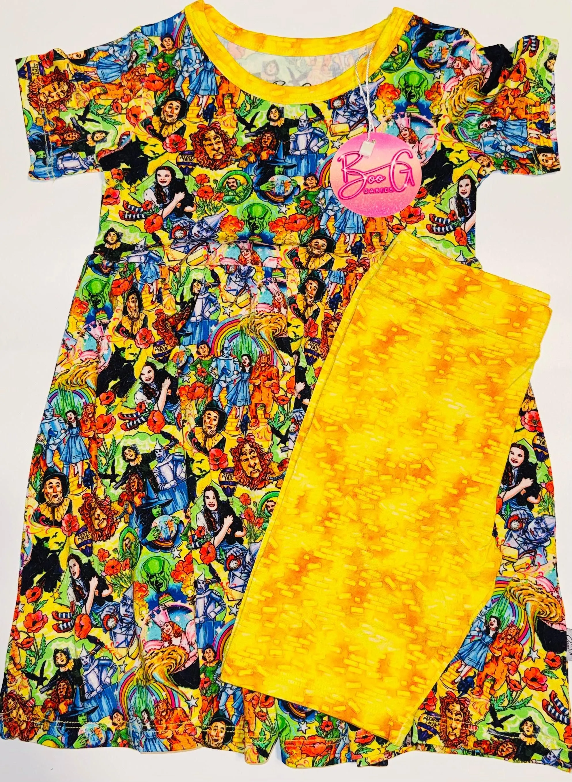 Yellow Brick Road Bamboo 2pc Peplum and Shorts Set