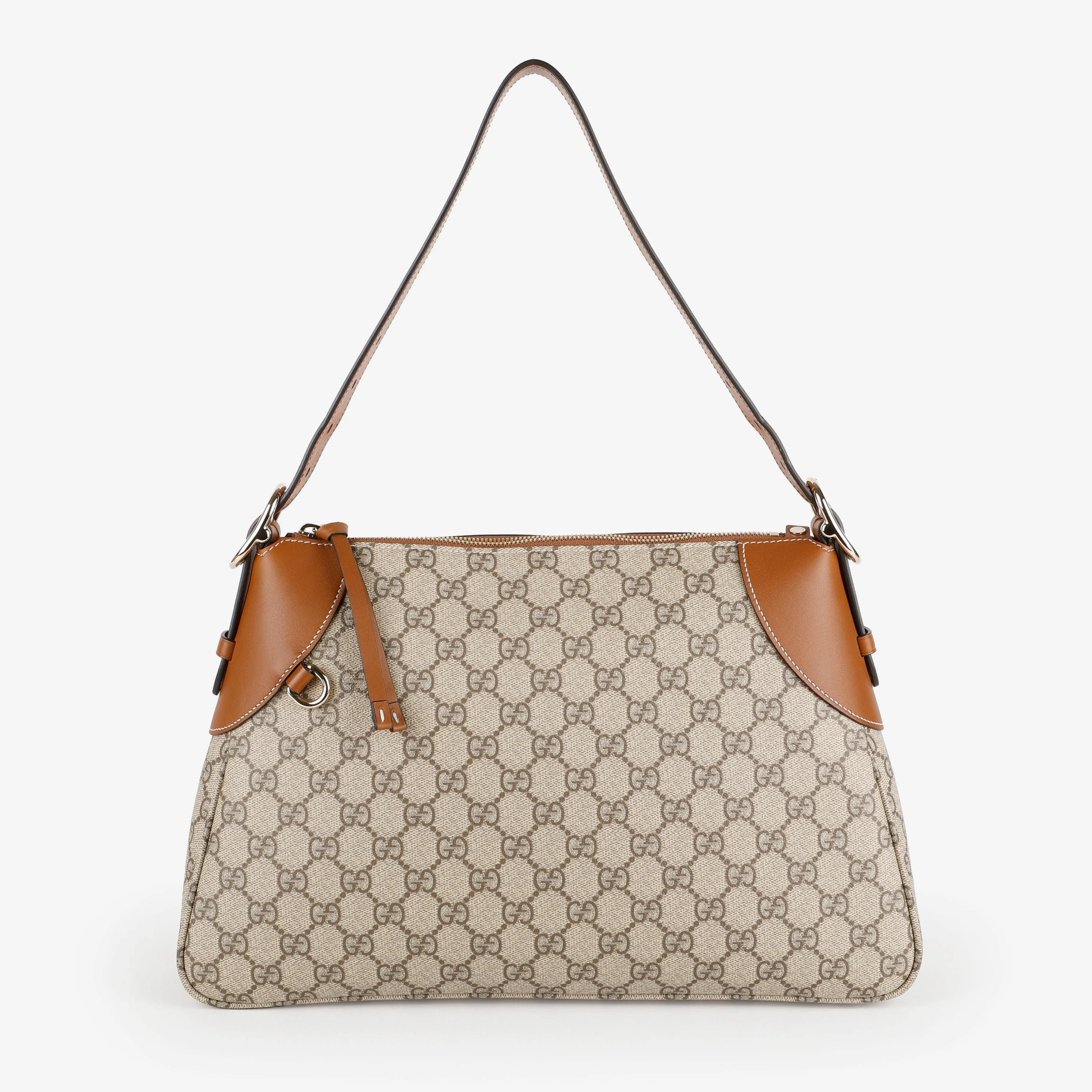 Large Supreme Leather Emblem Shoulder Bag, Coated Canvas