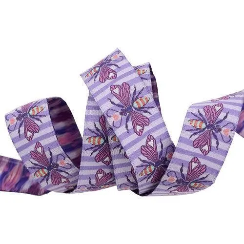 Tula Pink Shake Your Honey Maker- Blossom, 1" Ribbon: Sold By the Yard