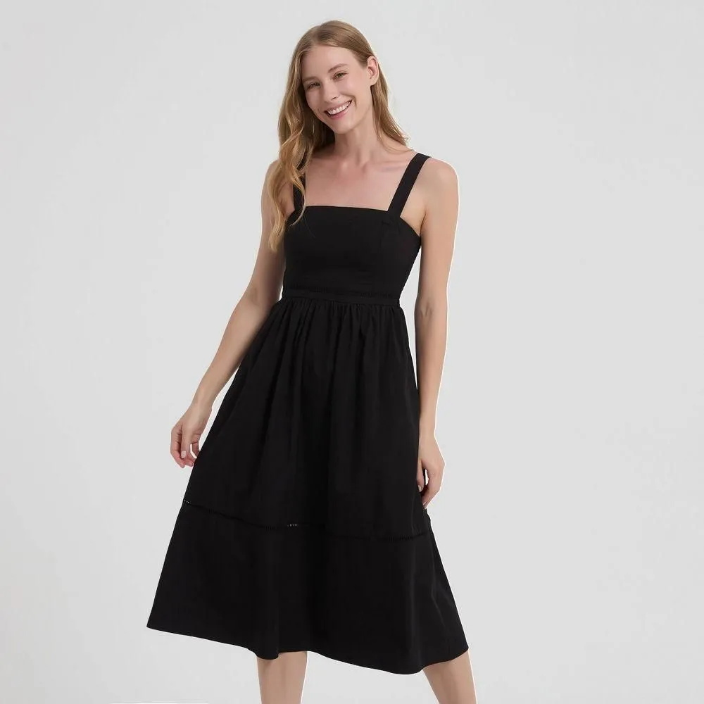 New without Tags - Size: XL - Women's Poplin Fit and Flare Midi A-Line Dress - A New Day