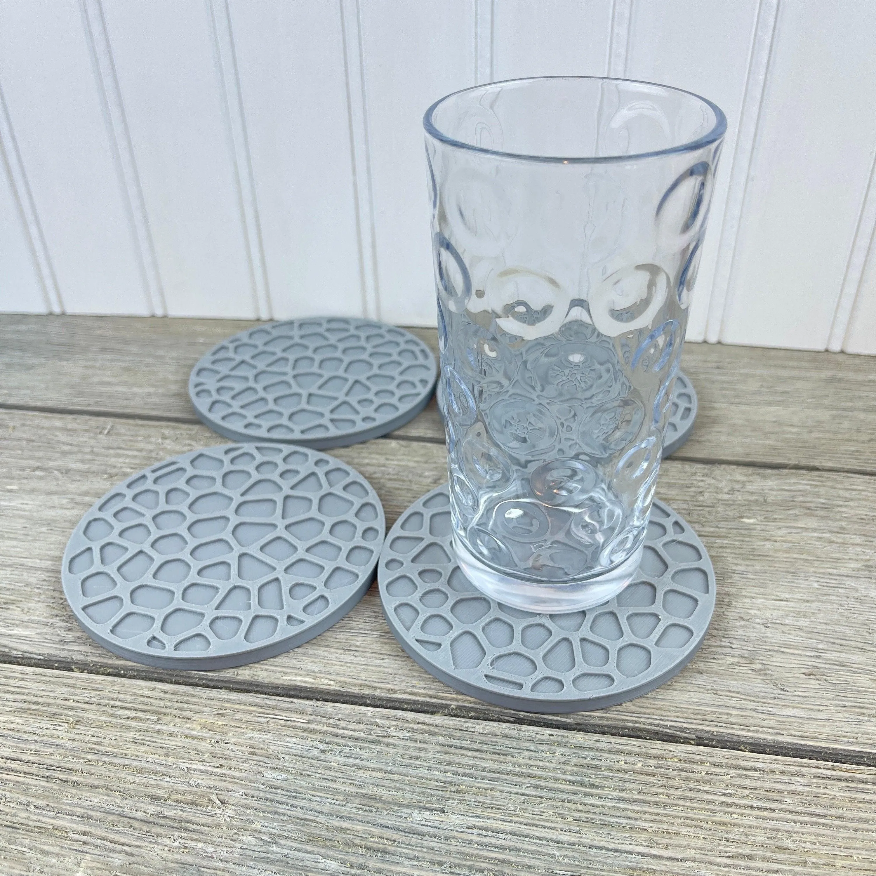 Voronoi Coaster Set, Drink Coasters, Set of 4, Modern Coaster Set