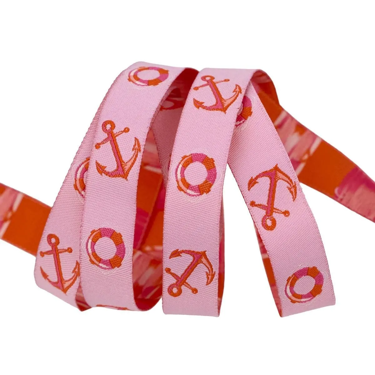 Floaties and Sinkies- Coralline 5/8" Ribbon: Sold By the Yard