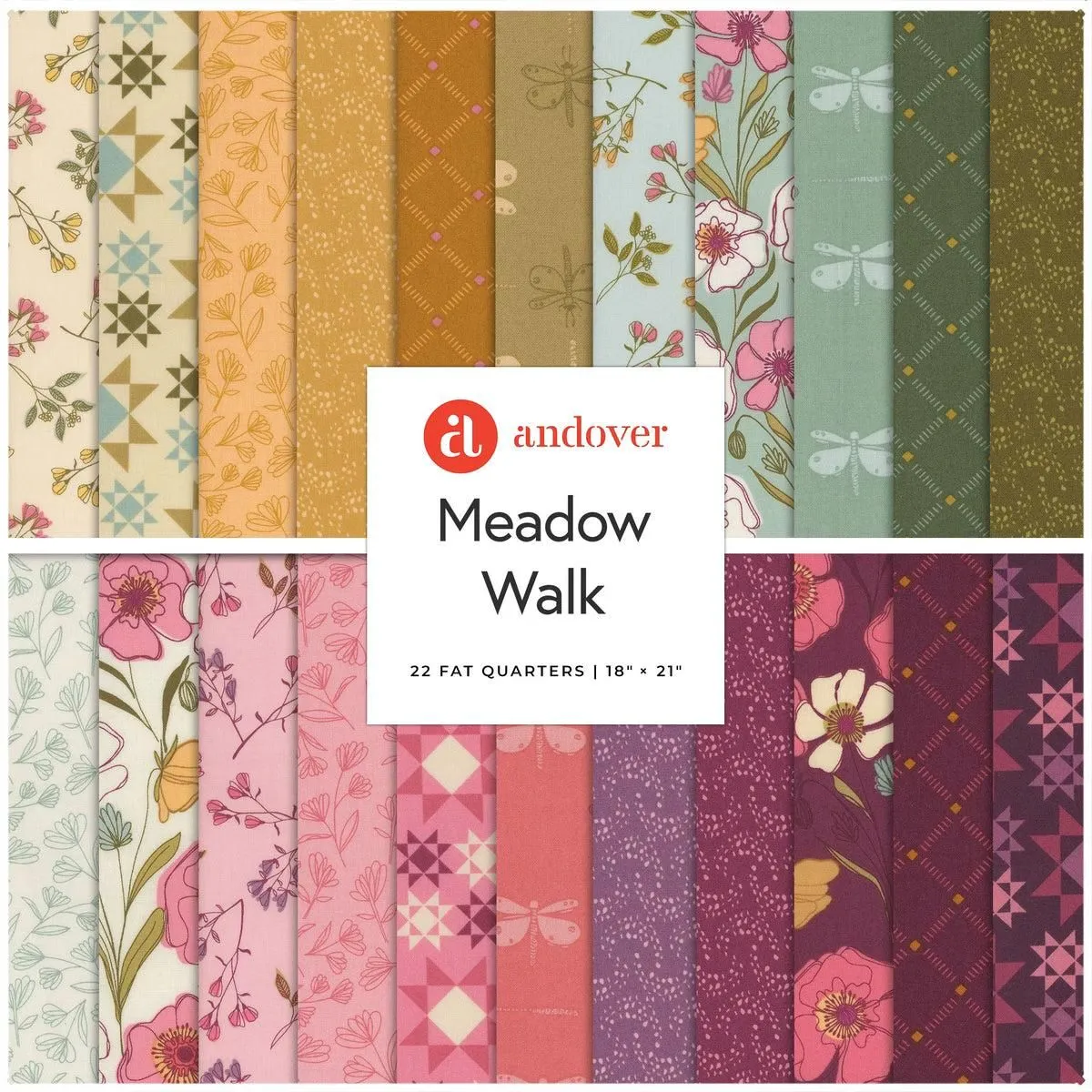 Meadow Walk 22 Fat Quarter Bundle Alexanddra Bordallo FQ-MEADOWWALK-X Andover