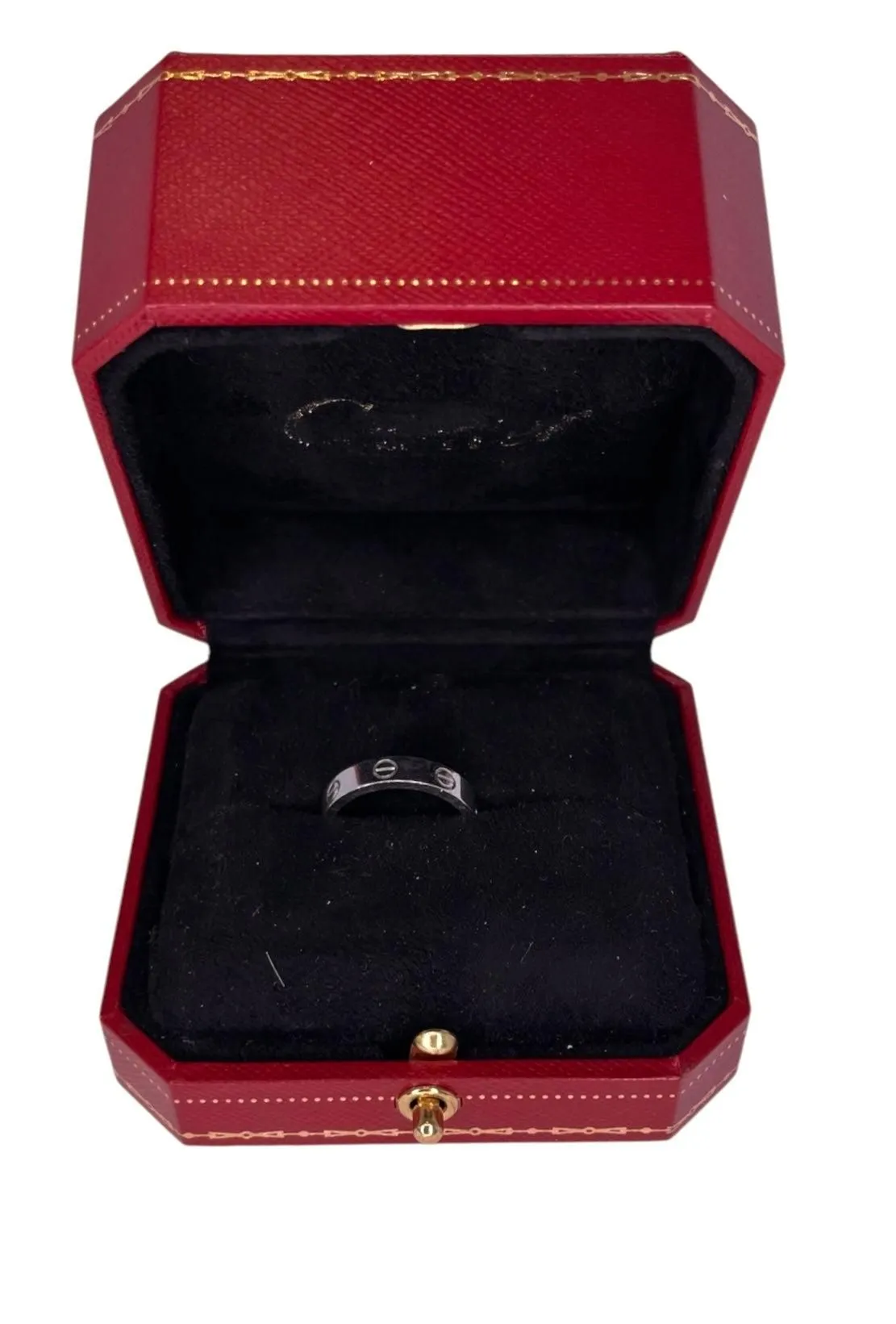 Cartier 18k White Gold 1 Diamond Love Ring Size 52 T1101