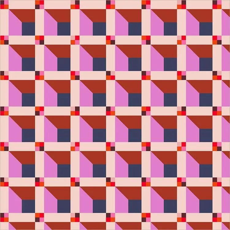 Window in Pink, Happy Place by Annabel Wrigley for Windham Fabrics