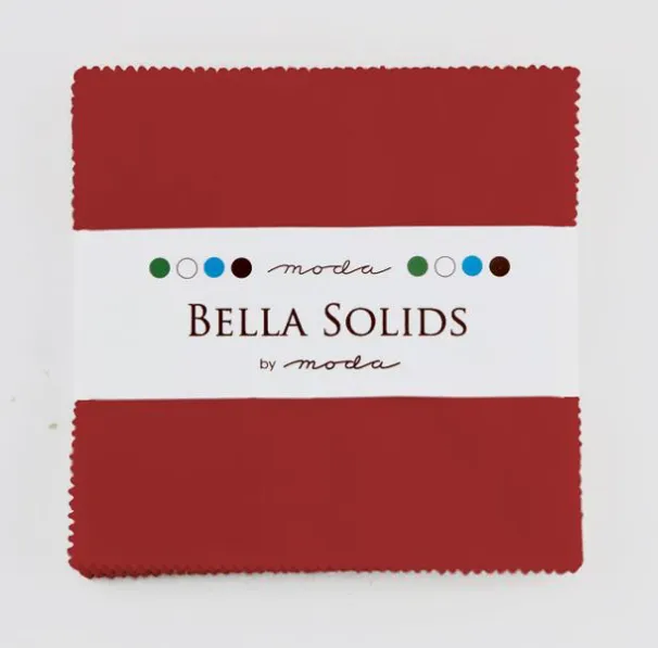 Bella Solids 5" Charm Pack Red Moda Fabrics 9900PP-16