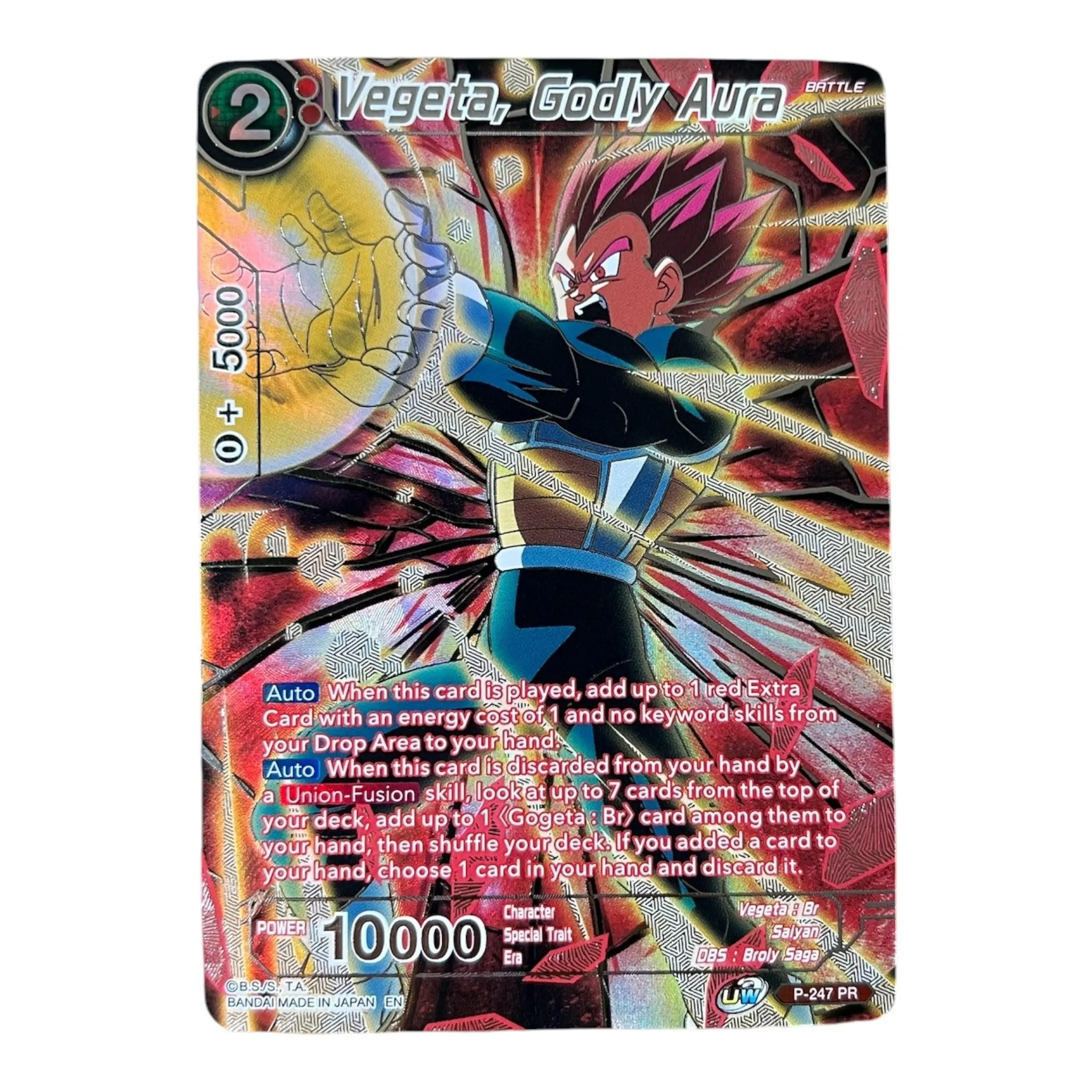 Dragon Ball Super Card Game Vegeta, Godly Aura P-247 PR Promo Card