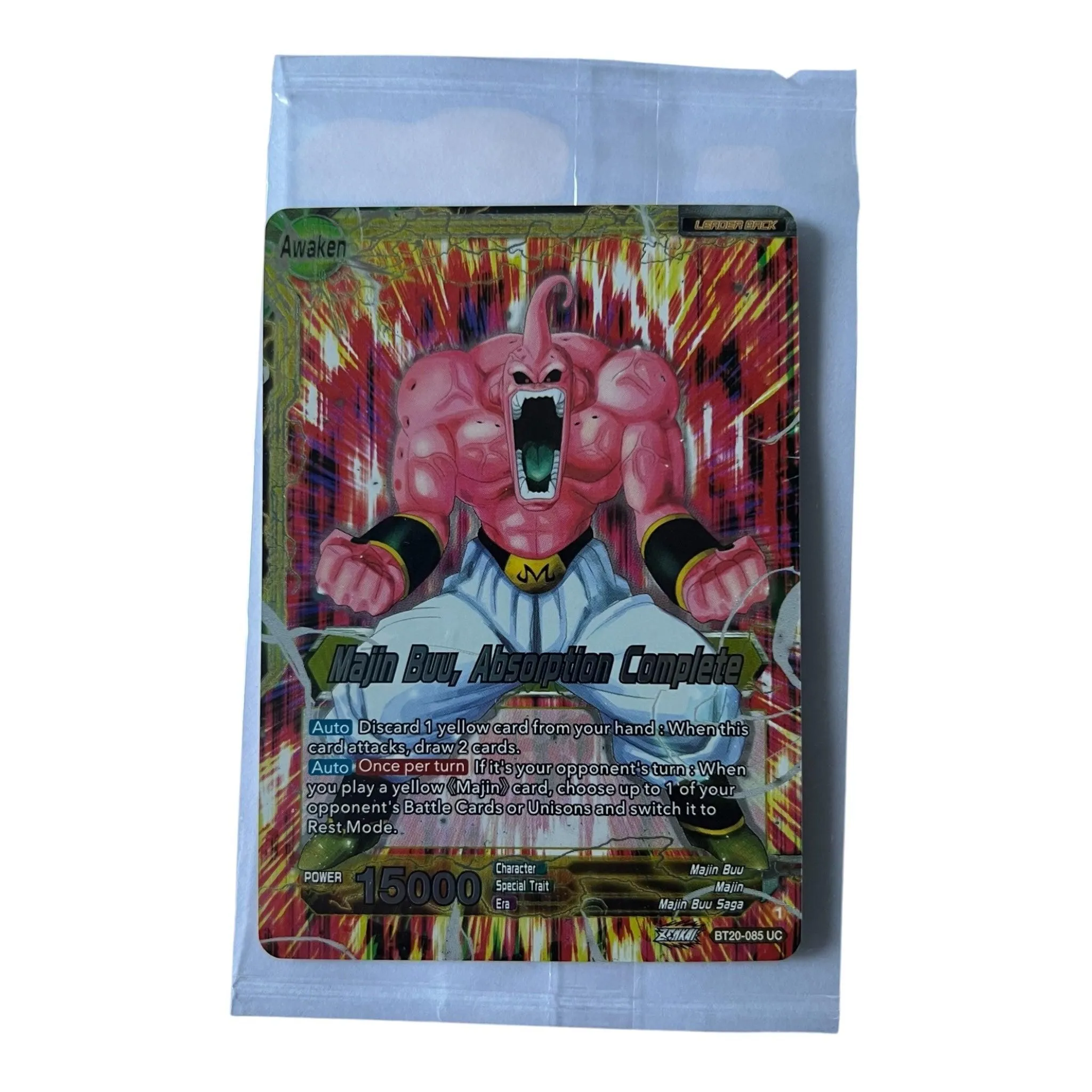 Dragon Ball Super Fusion World Majin Buu, Absorption Complete BT20-085 UC Leader Back Parallel Card