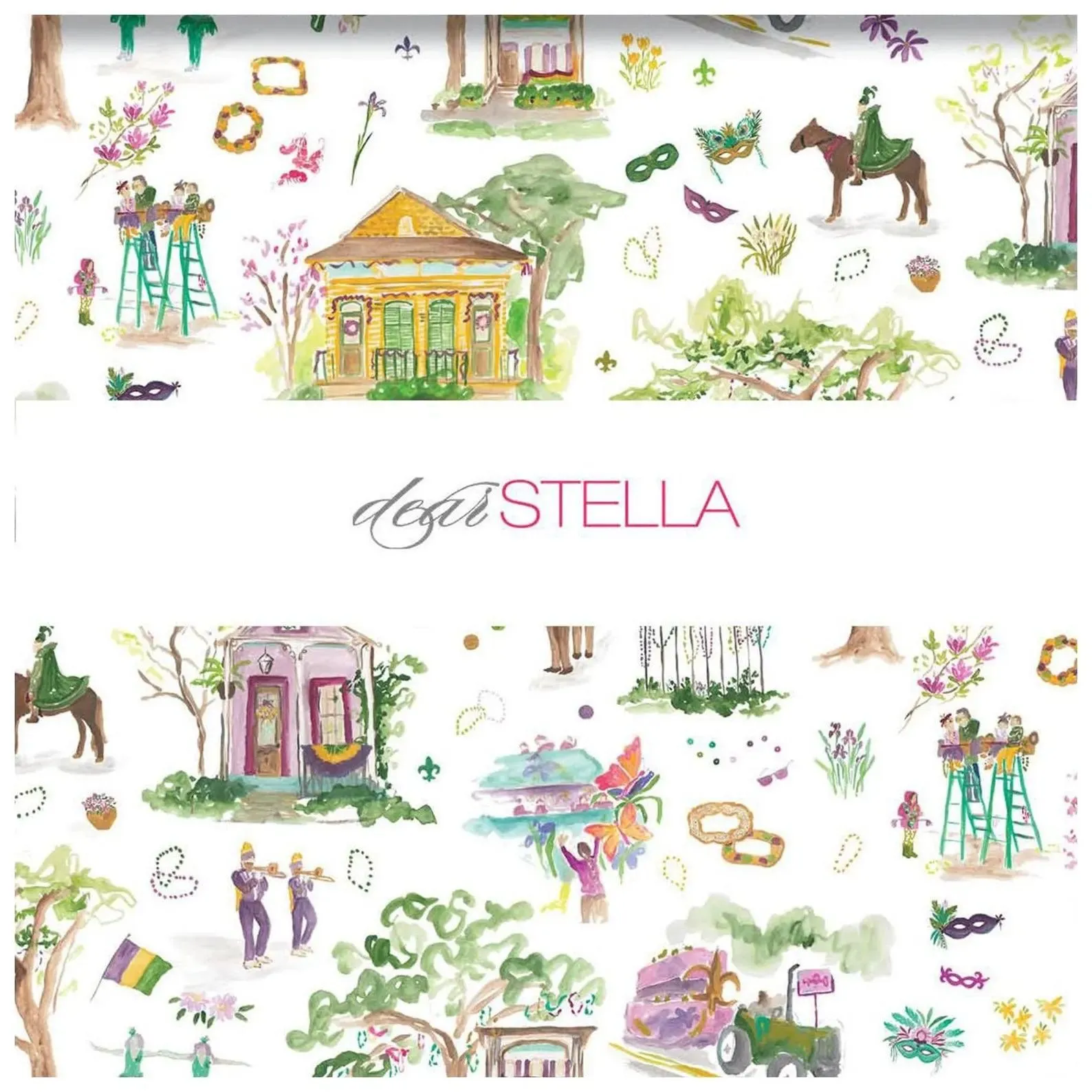Mardi Gras Style 10" Layer Cake Caitlin Wallace-Rowland Dear Stella CPSTELLA-SQUARE