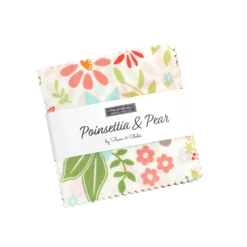 Poinsettia and Pear 2.5" Mini Charm 37710MC Moda By Sherri & Chelsi