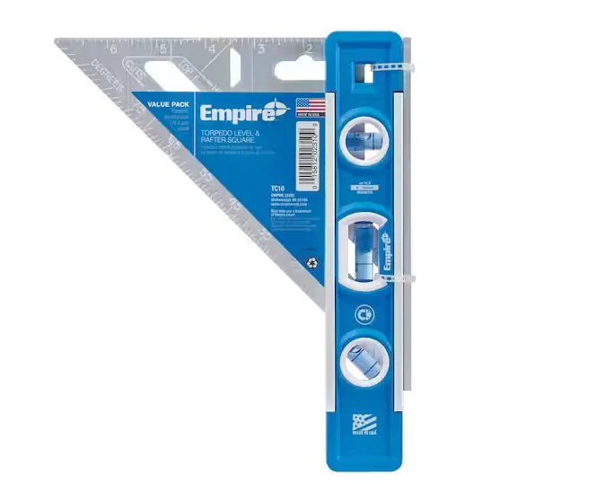 Empire TC10 9 in. Torpedo Level and 7 in. Aluminum Rafter Square Combo