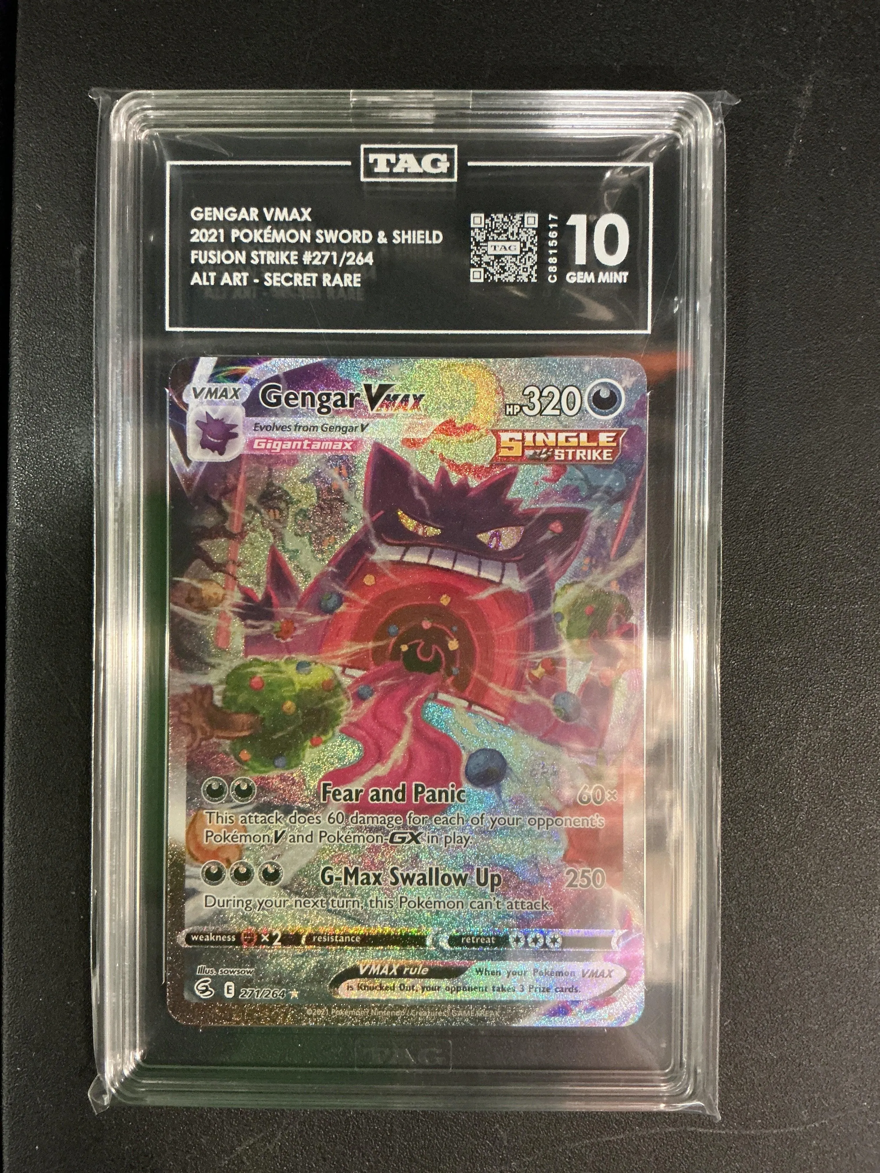 SWSH08: Fusion Strike Gengar VMAX (Alternate Art Secret) 10 TAG #271/264