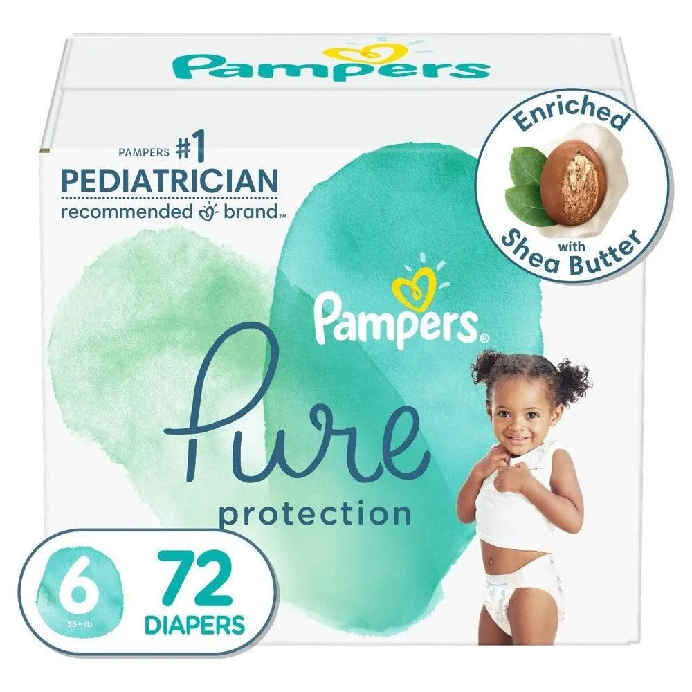 New without Tags - Pampers Pure Protection Diapers Enormous Pack - Size 6 - 72ct