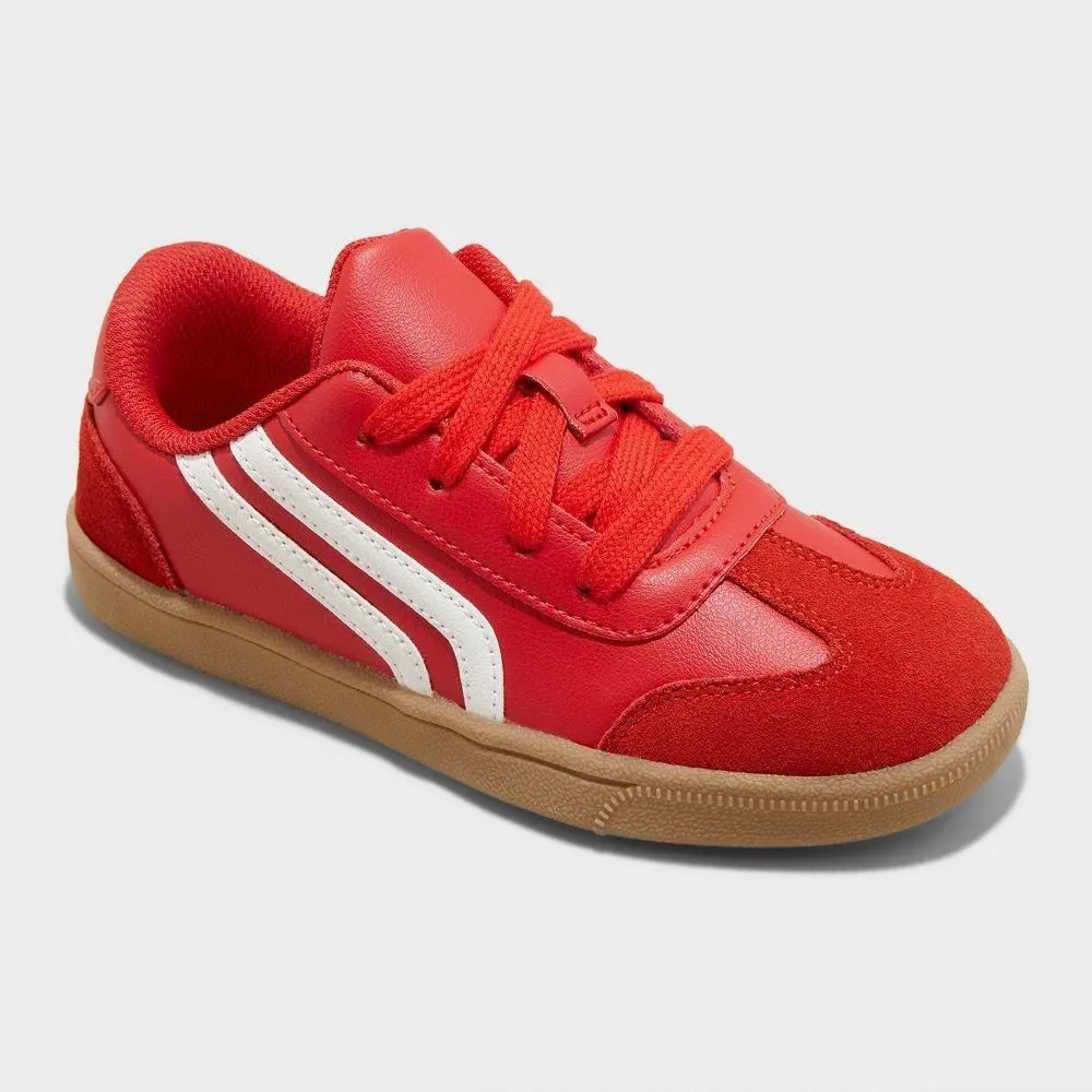 New without Tags - Size: 5 - Kids' Boston Court Sneakers - Cat & Jack Red 5: Lace-Up Faux